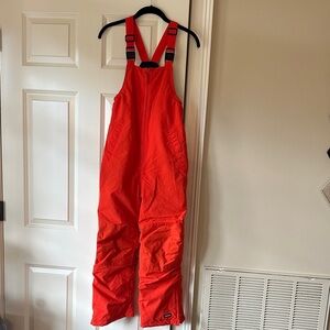 Lands' End Orange and Black Insulated Bib Overalls